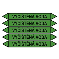 Značení potrubí, vyčištěná voda